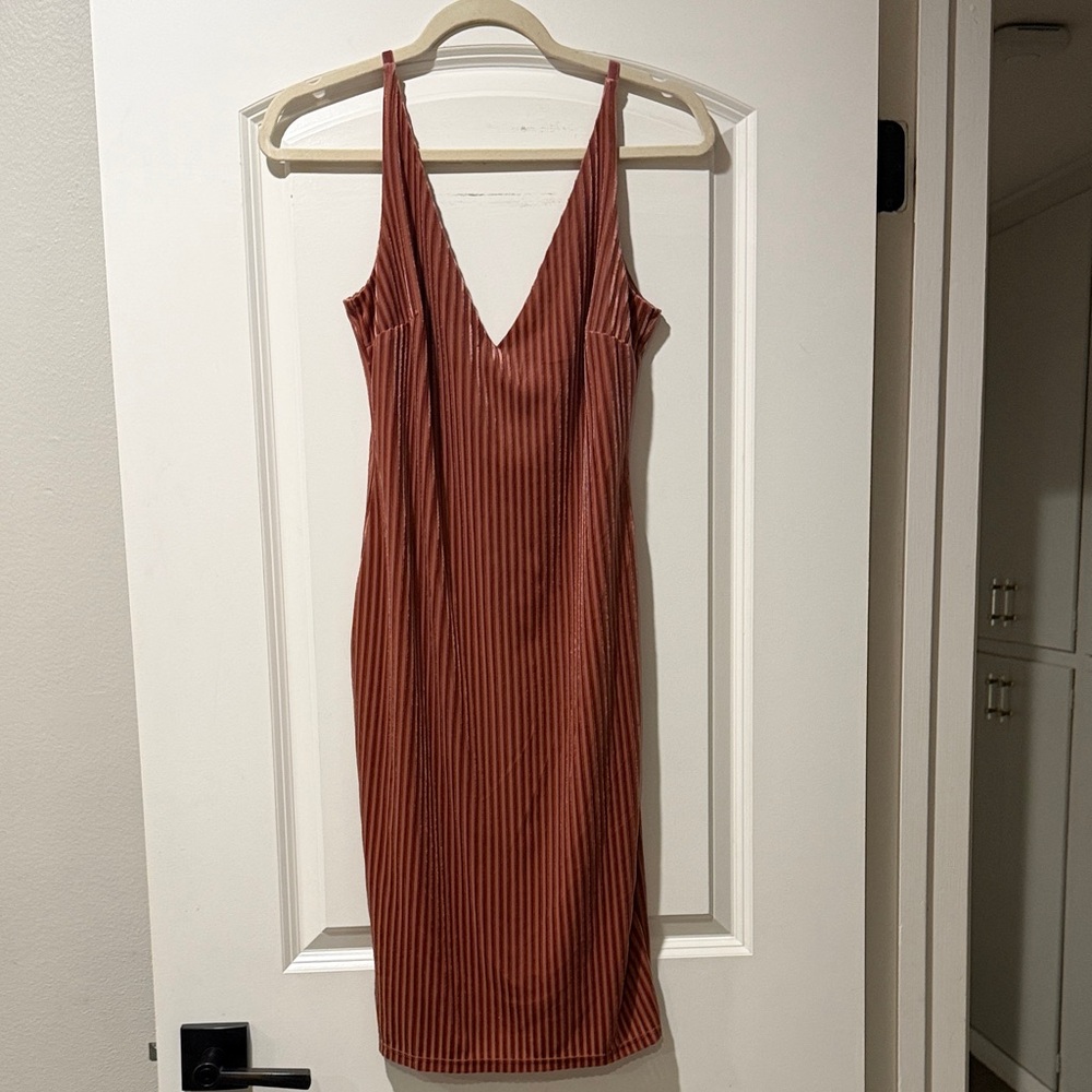 Forever 21 Rust Striped Midi Dress